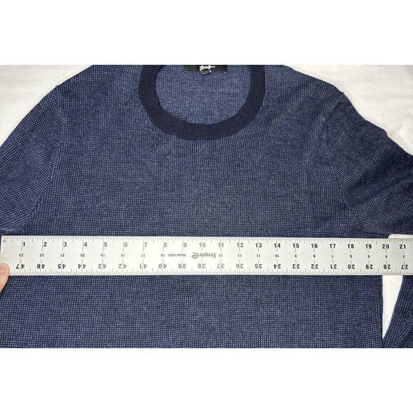 BANANA REPUBLIC Sweater Mens Large Blue 100% Merino Wool Italian Yarn By Baruffa - Picture 3 of 11